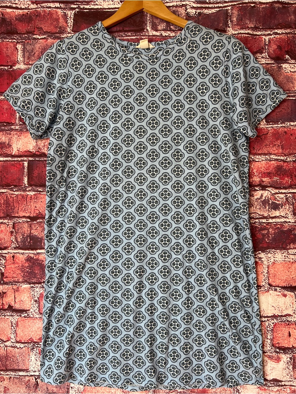 Vera Bradley Geometric Medallion Cotton Sleep T Shirt Shift Dress Blue M